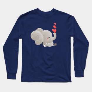 Elephant with Valentine Mood Long Sleeve T-Shirt